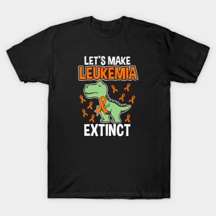 Leukemia Dinosaur Orange Ribbon T-Shirt